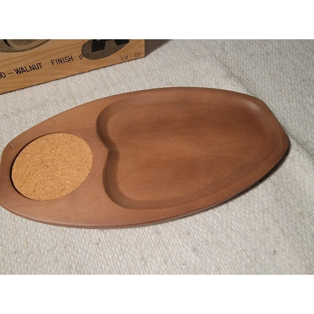 Coaster Tray Quartet 4 Trays Original Box Artwood‎ Snack Trays Walnut Finish